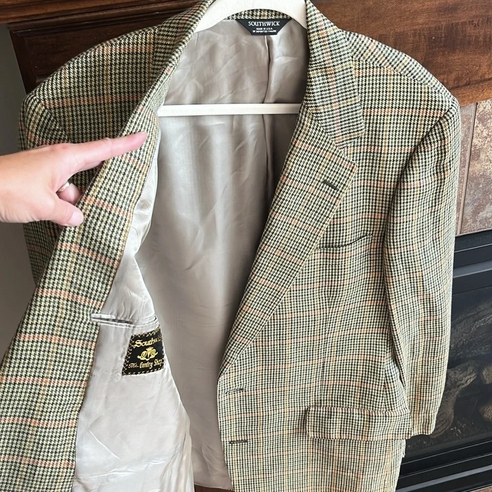 Vintage Southwick preppy classic plaid blazer sports jacket coat est M